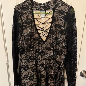 Torrid Black Lace Peplum Top